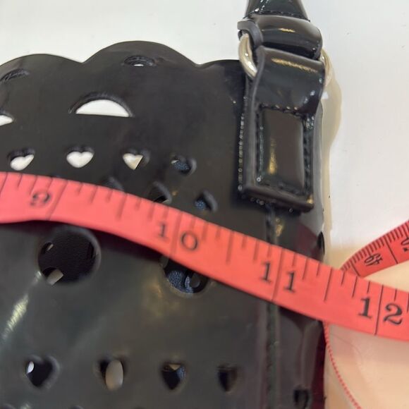 Neiman Marcus Black Vegan Leather Bucket Purse Laser Cut - Picture 10 of 11